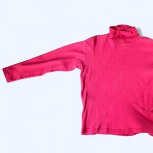 Vintage 1990s Susan Bristol Red 100% Cotton Turtleneck
